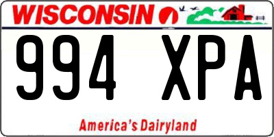 WI license plate 994XPA