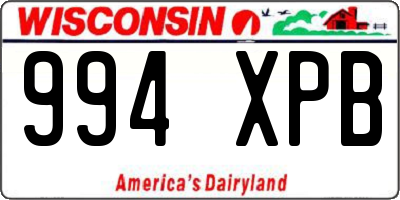 WI license plate 994XPB