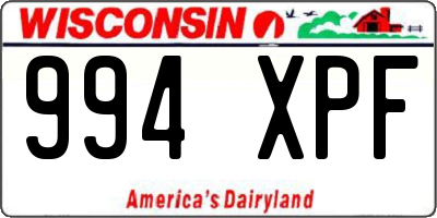 WI license plate 994XPF