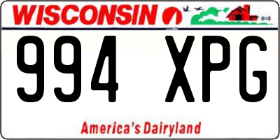 WI license plate 994XPG