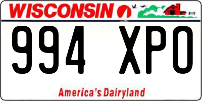 WI license plate 994XPO