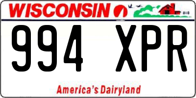 WI license plate 994XPR