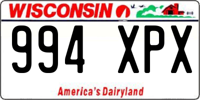 WI license plate 994XPX