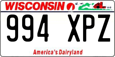 WI license plate 994XPZ