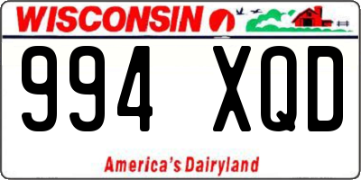 WI license plate 994XQD