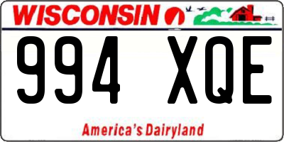 WI license plate 994XQE