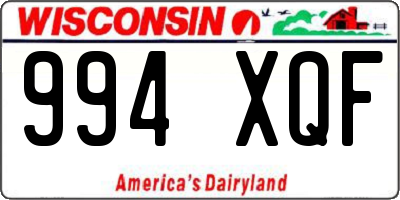 WI license plate 994XQF