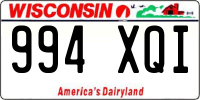 WI license plate 994XQI