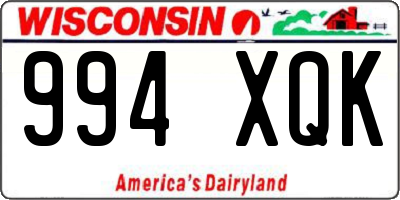 WI license plate 994XQK