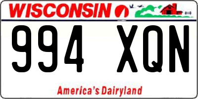 WI license plate 994XQN