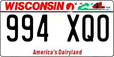 WI license plate 994XQO