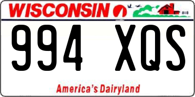 WI license plate 994XQS