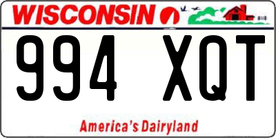 WI license plate 994XQT