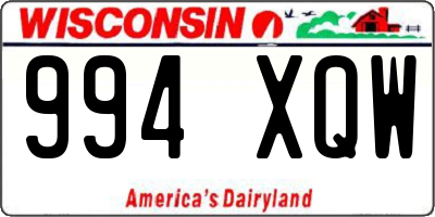 WI license plate 994XQW