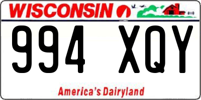WI license plate 994XQY
