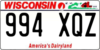 WI license plate 994XQZ