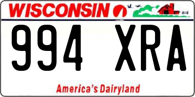 WI license plate 994XRA