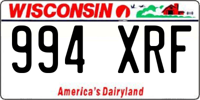 WI license plate 994XRF