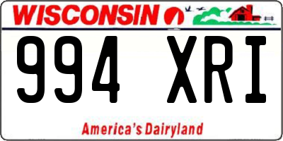 WI license plate 994XRI