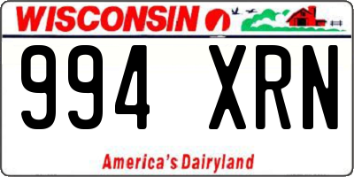 WI license plate 994XRN
