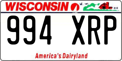 WI license plate 994XRP