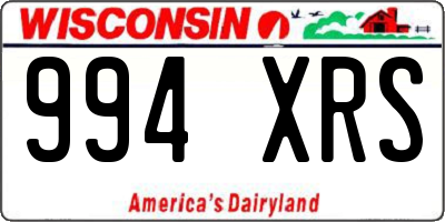 WI license plate 994XRS