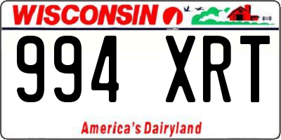 WI license plate 994XRT