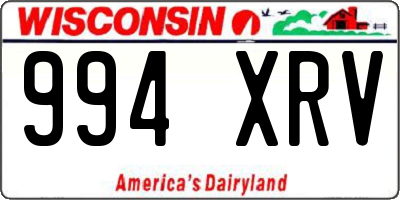 WI license plate 994XRV