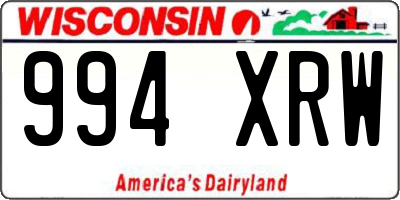 WI license plate 994XRW