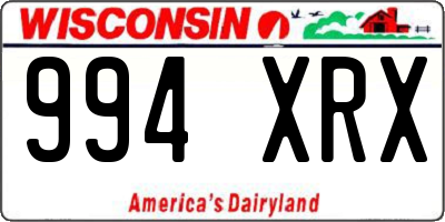 WI license plate 994XRX