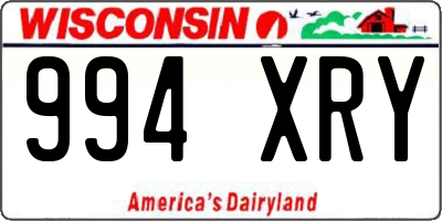 WI license plate 994XRY