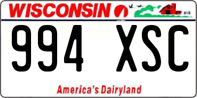 WI license plate 994XSC