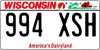 WI license plate 994XSH