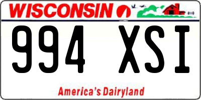 WI license plate 994XSI