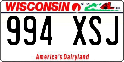 WI license plate 994XSJ