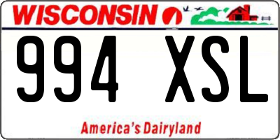 WI license plate 994XSL