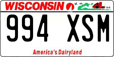 WI license plate 994XSM