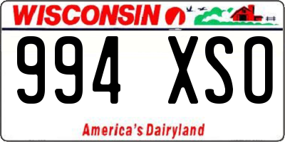 WI license plate 994XSO