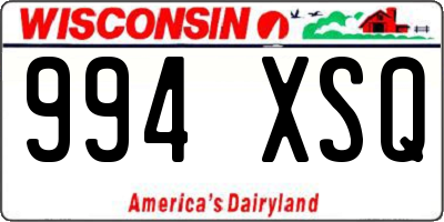 WI license plate 994XSQ