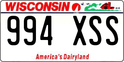 WI license plate 994XSS