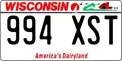 WI license plate 994XST