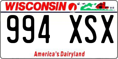 WI license plate 994XSX