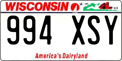 WI license plate 994XSY