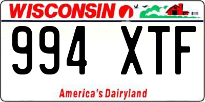 WI license plate 994XTF