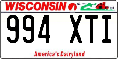 WI license plate 994XTI