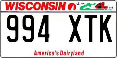 WI license plate 994XTK