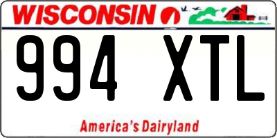 WI license plate 994XTL