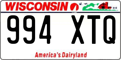 WI license plate 994XTQ
