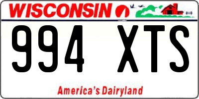 WI license plate 994XTS