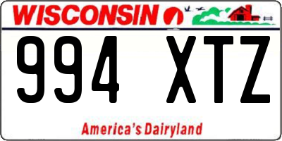 WI license plate 994XTZ